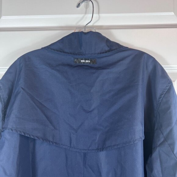 We-ar4 Navy Long Coat Jacket Medium | Made in Italy Limonta Fabric - Picture 8 of 10